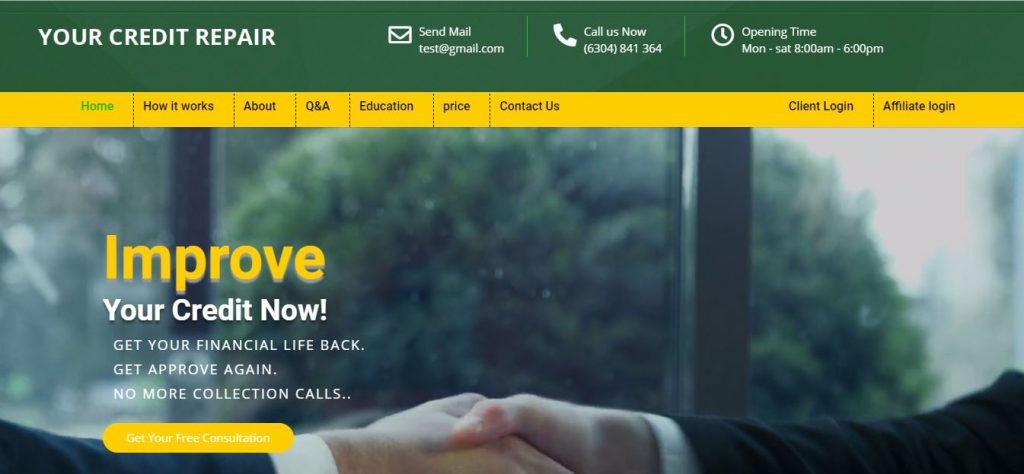 Your Credit Repair sample 8 | Credit Repair Website Templates